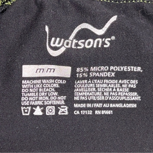 Medium Watsons Black Green Mens Athletic Leggings Outdoor  Stretch Activewear - Picture 11 of 11